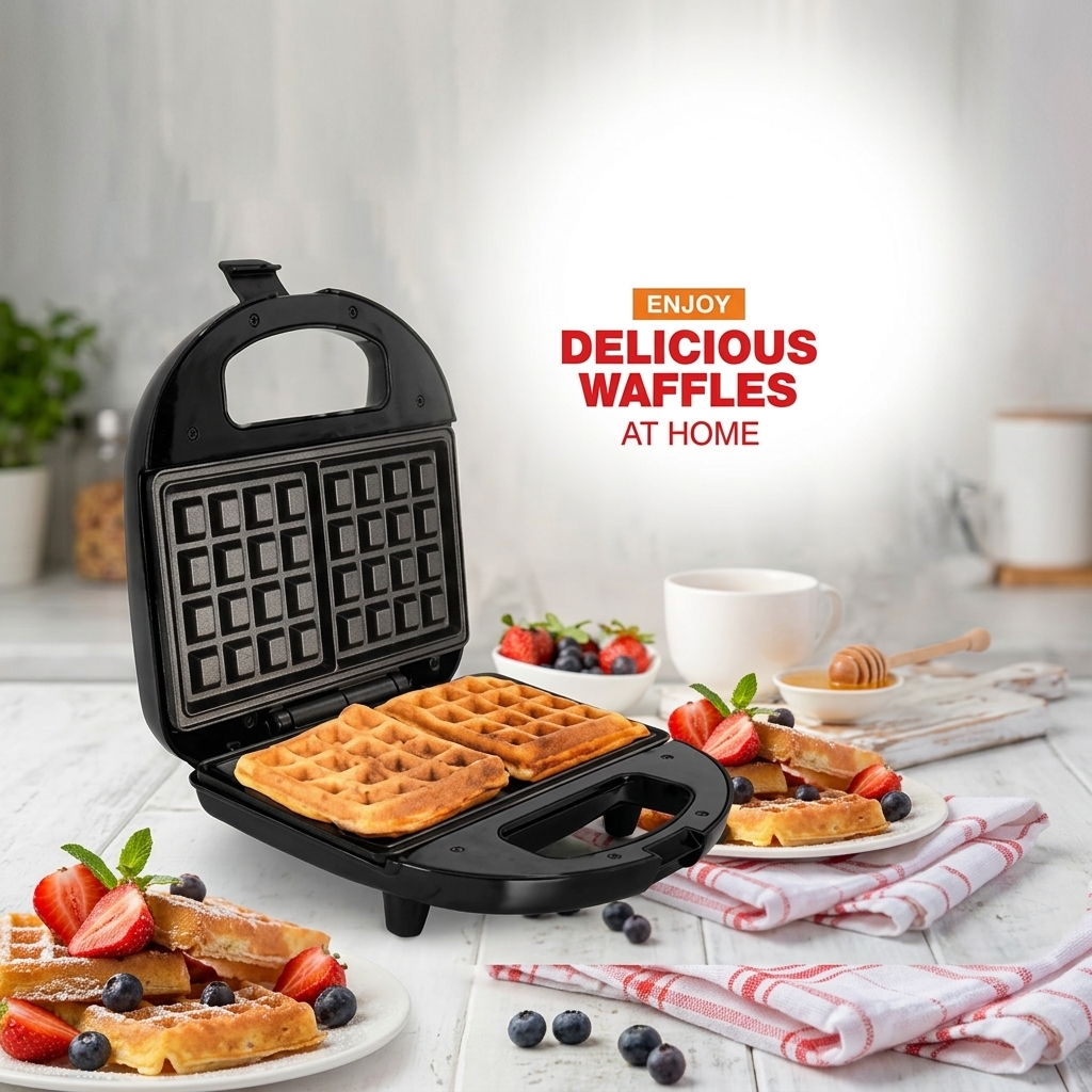 ماكينة وافل سوكاني ، 800 وات ، اسود - SK-BBQ-137