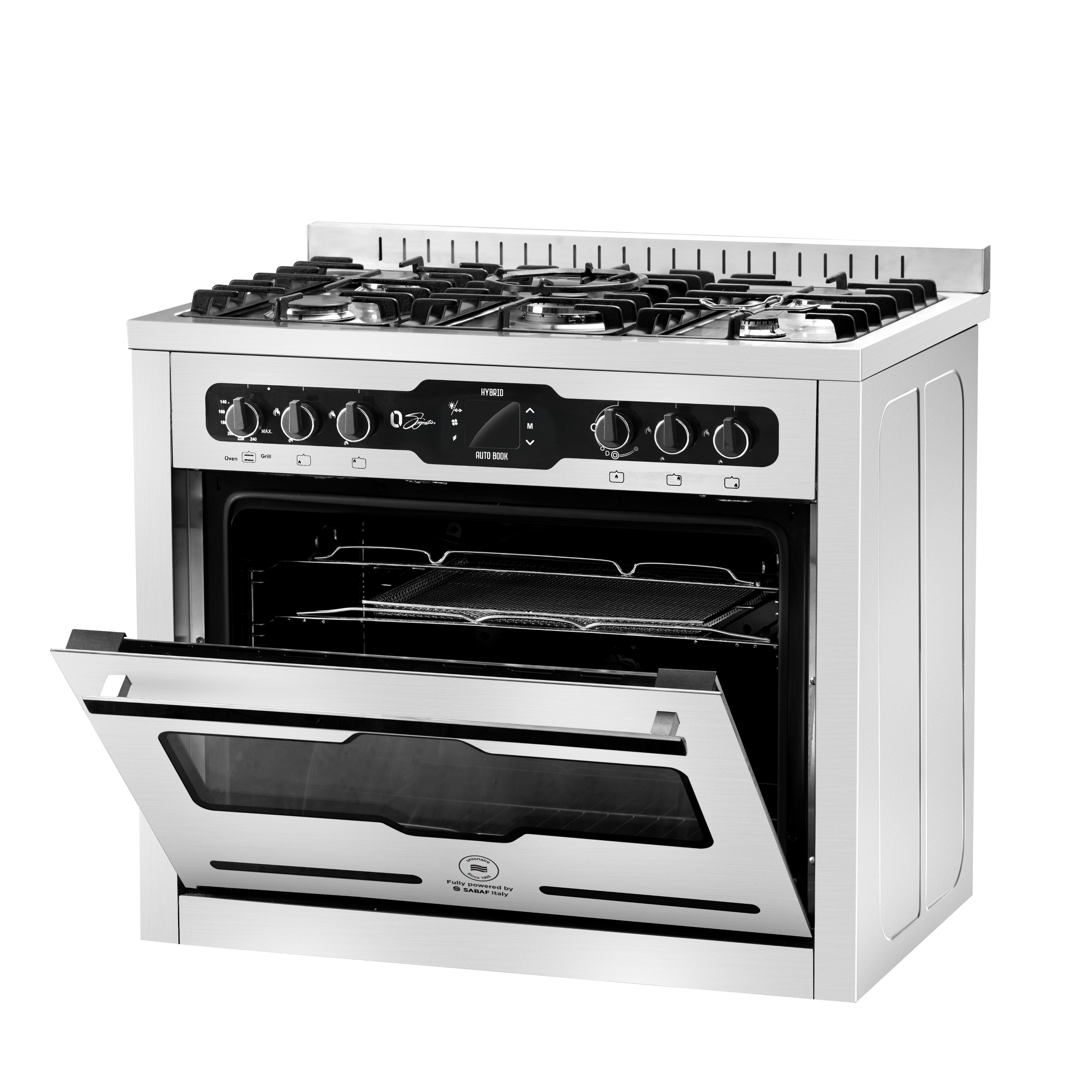 Unionaire O Signature Autocook Hybrid Dual Cooker , 5 Burners , White - C69SS-GC-383-ICPSF-1CH-OS3-2W-AL