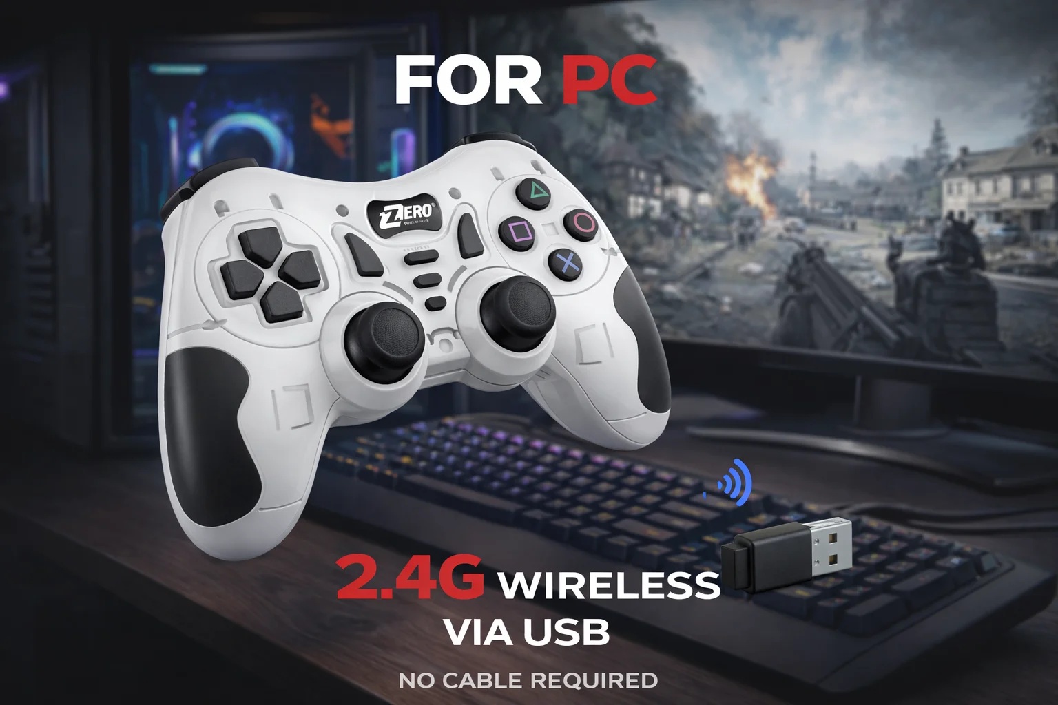 Zero Wireless Wireless Controller , White Black