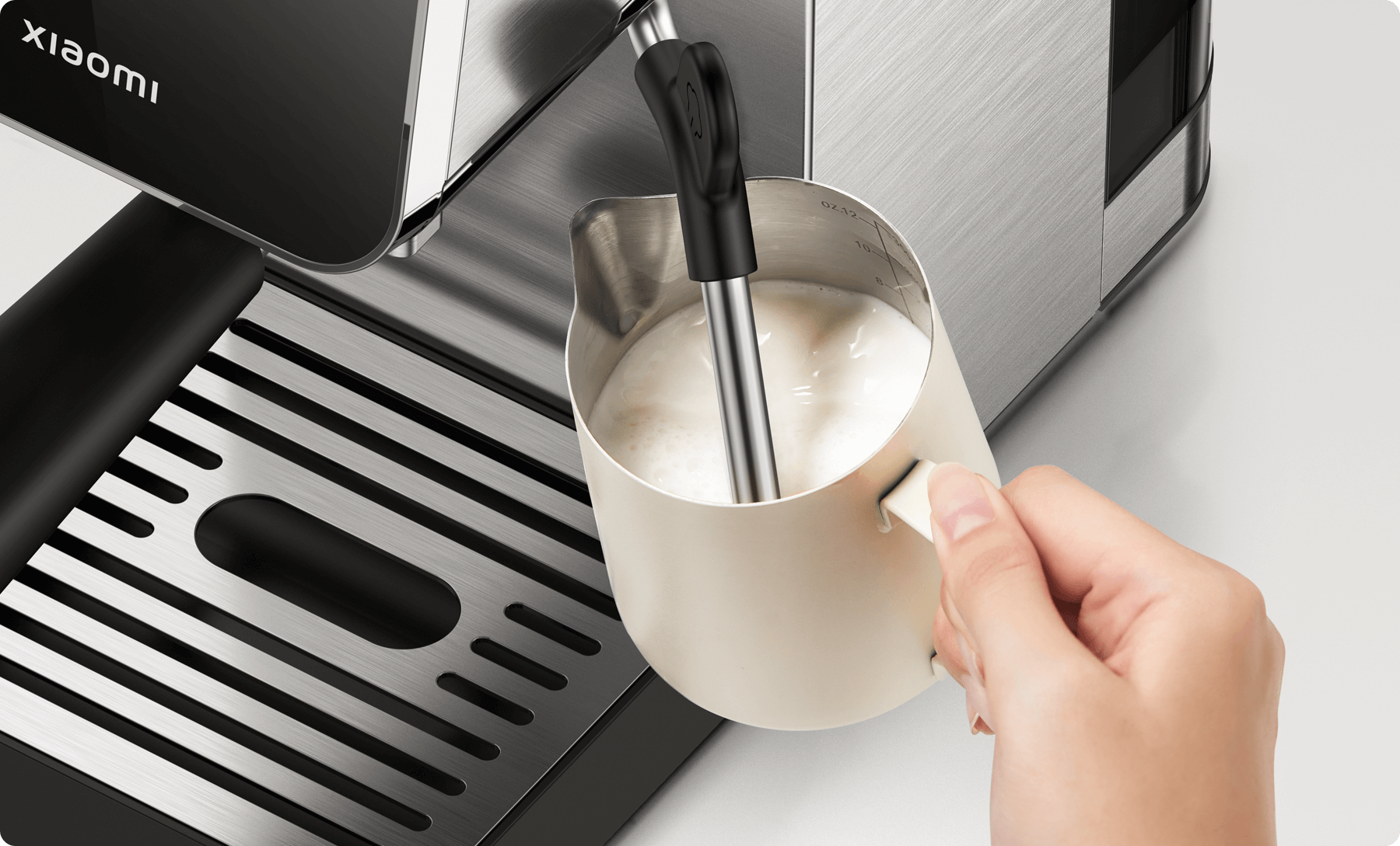 Xiaomi Semi-Automatic Espresso Machine , 0.9 Liter , Silver Black - CME003