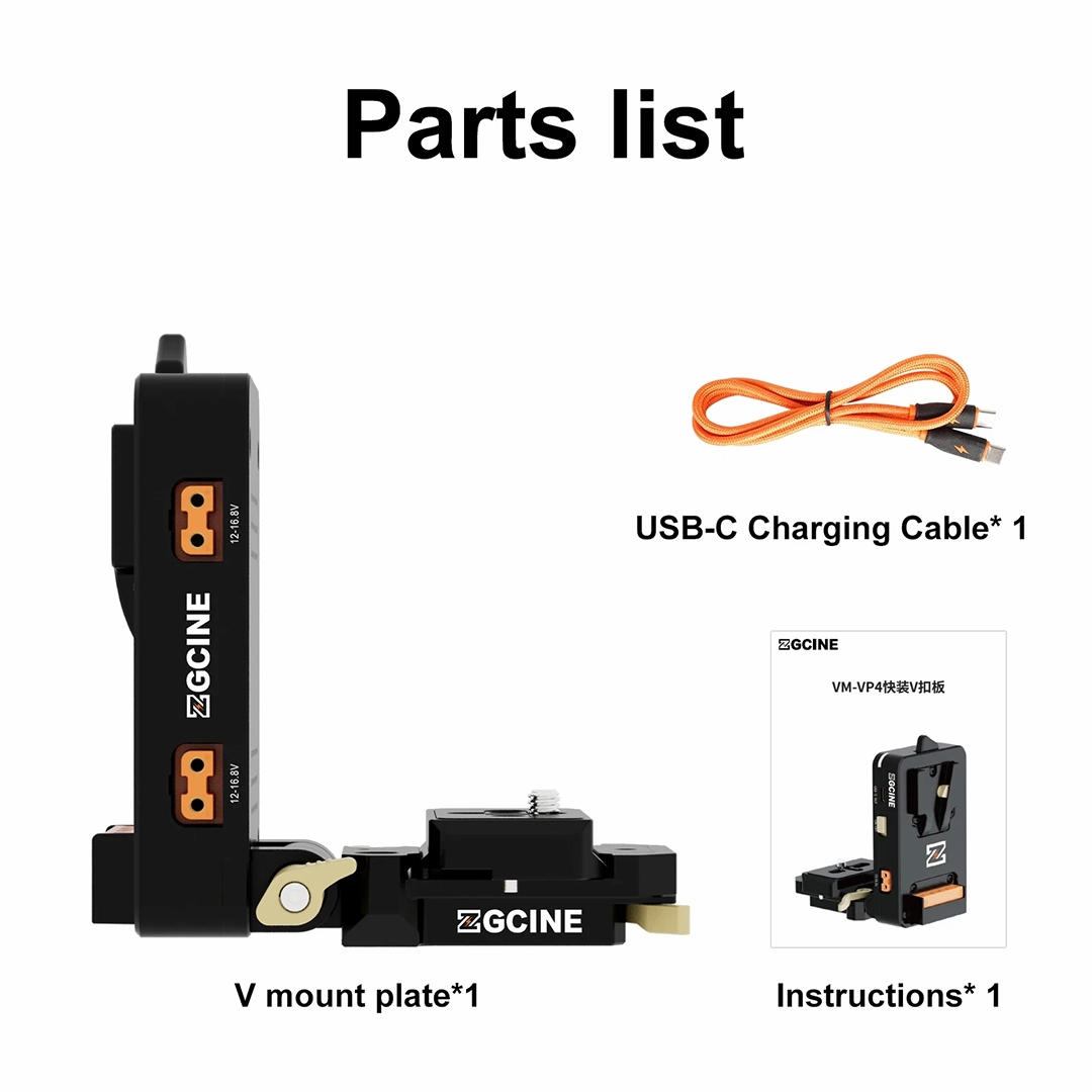ZGCINE V-Mount Battery Plate forStandard V-Mount Batteries, Arca-Swiss Tripod Systems ,Black - VM-VP4
