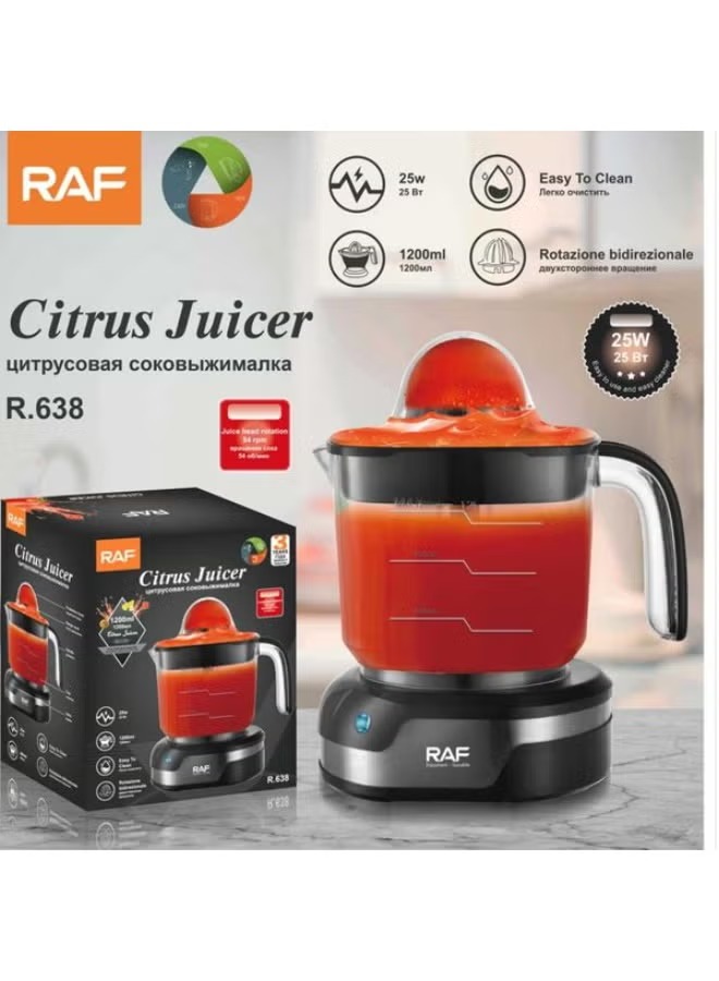 Raf Electric Citrus Juicer , 1200 milliliter 25 Watt Black Grey - R.638