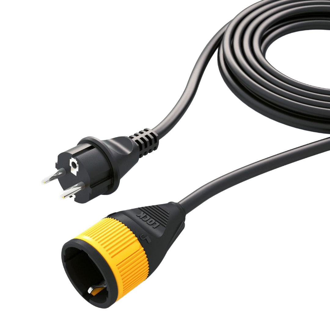 Ilock Extension Cord ,1 Ports ,3500 Watt ,Black Yellow