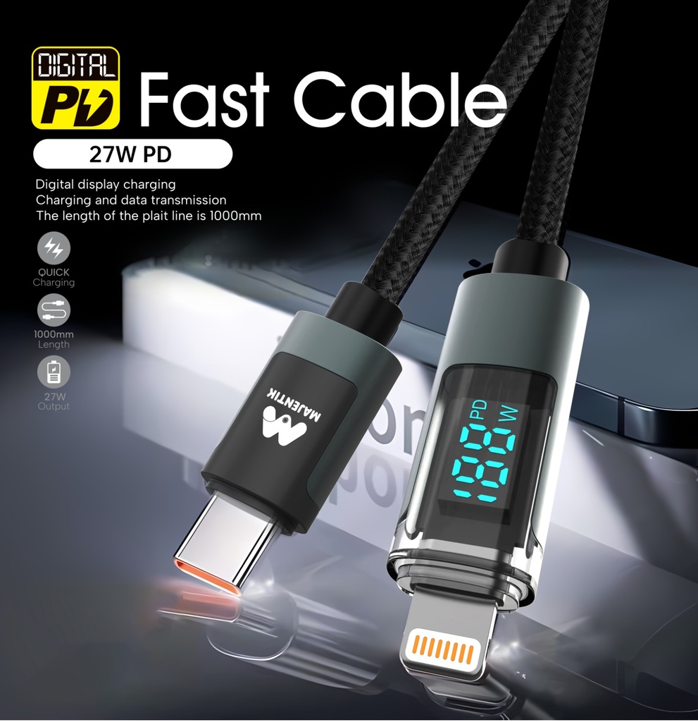 Majentik Lightning Mobile Cable 1 Meter Black - CL-002