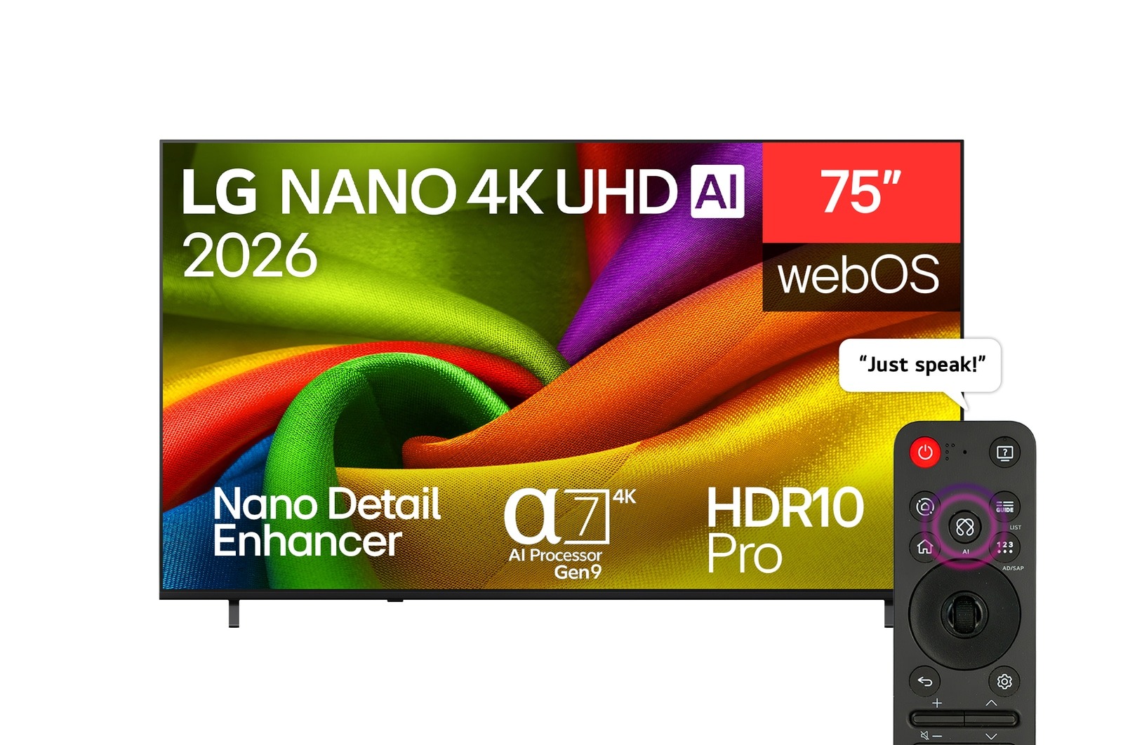 شاشة تلفزيون سمارت ال جي ، مقاس 75 بوصة ، ليد ، دقة نانو 4K UHD ، بريسيفر داخلي