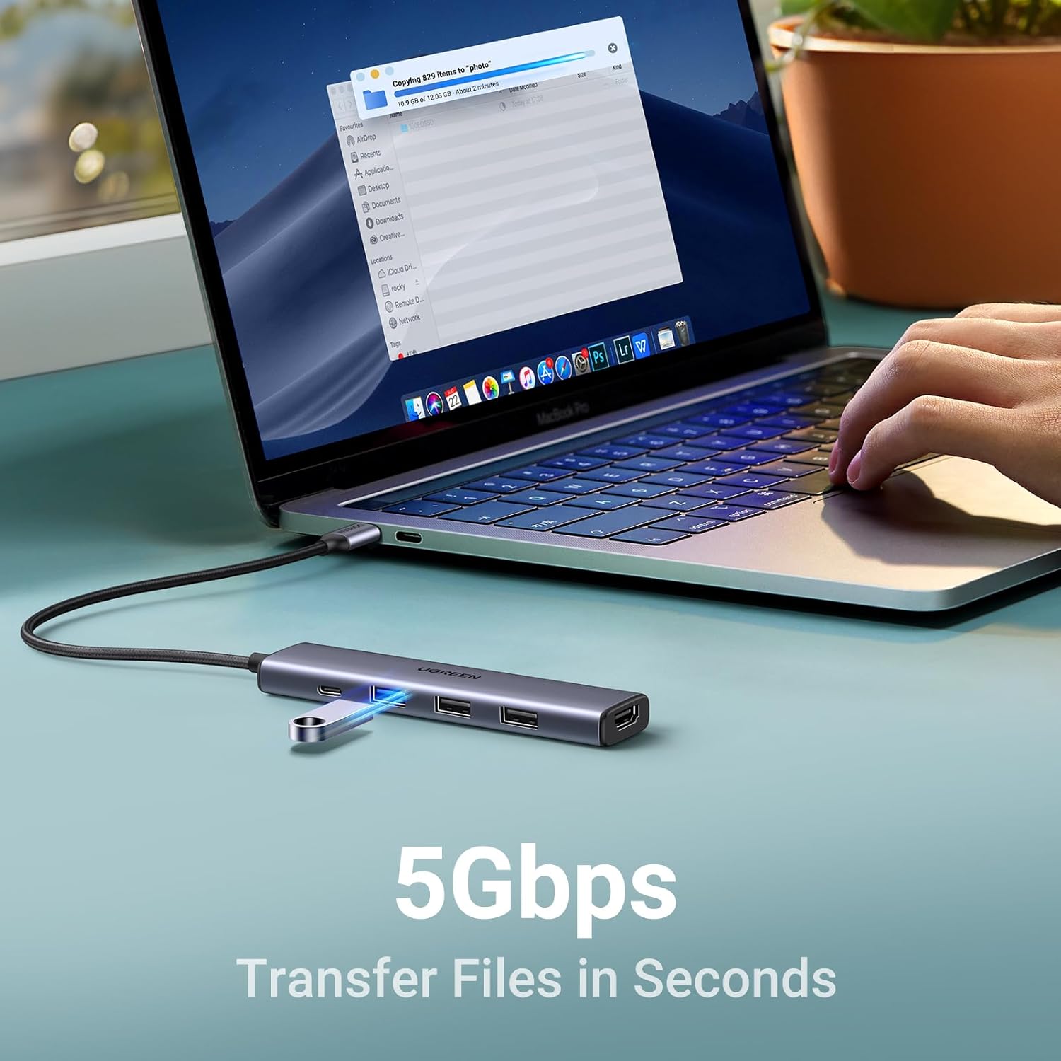 موزع USB متعدد المنافذ يوجرين ريفودوك