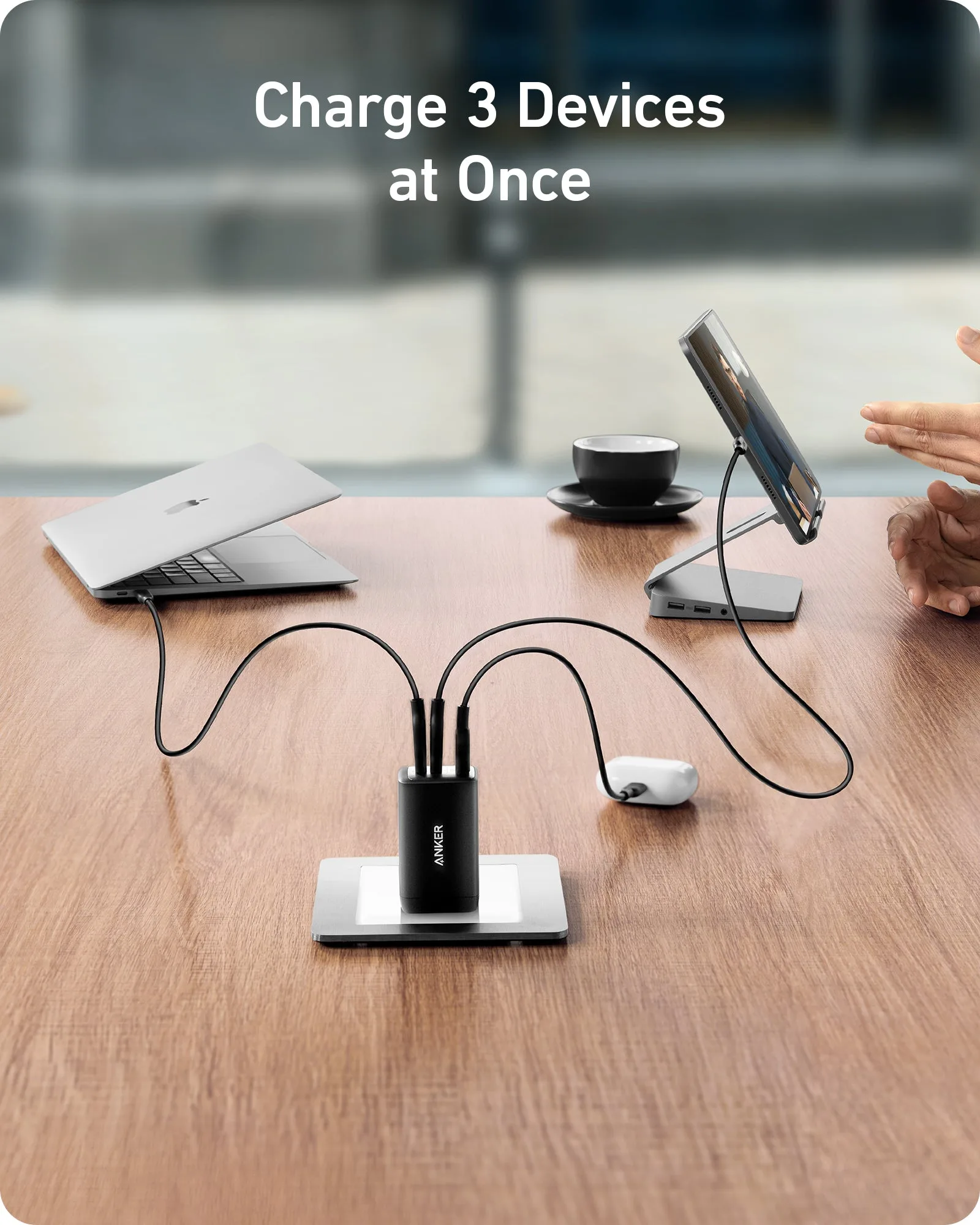 Anker PowerPortIII Wall Charger , 3 Ports Type C , 65 Watt 240 Volt Black - A2667G12