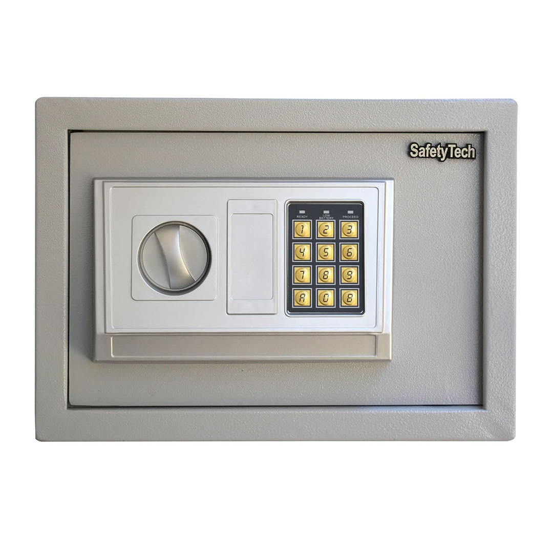 Safety Tech Digital Electronic with Key Lock Safe Box ,25 Liter ,Gray - GN25 EIA 611