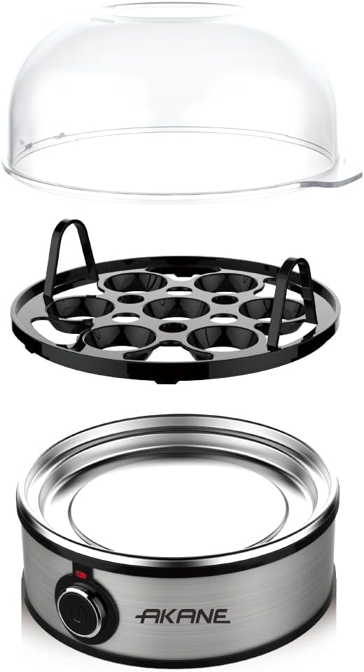 AKANE Egg Cooker 350 Watt Silver Black - A.0054