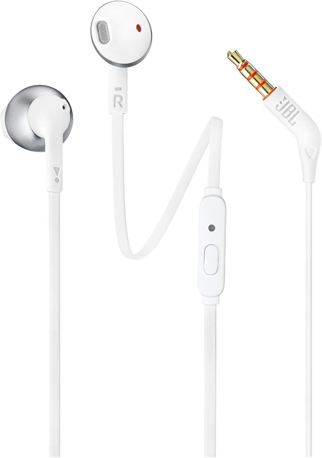 Jbl Tune 205 Wired Earphones , Hands Free Call , White Chrome