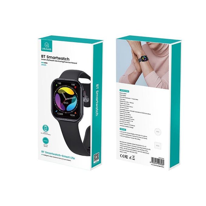 Usams Y-Huan Series Smart Watch , 2.01 Inch Black - ZB325