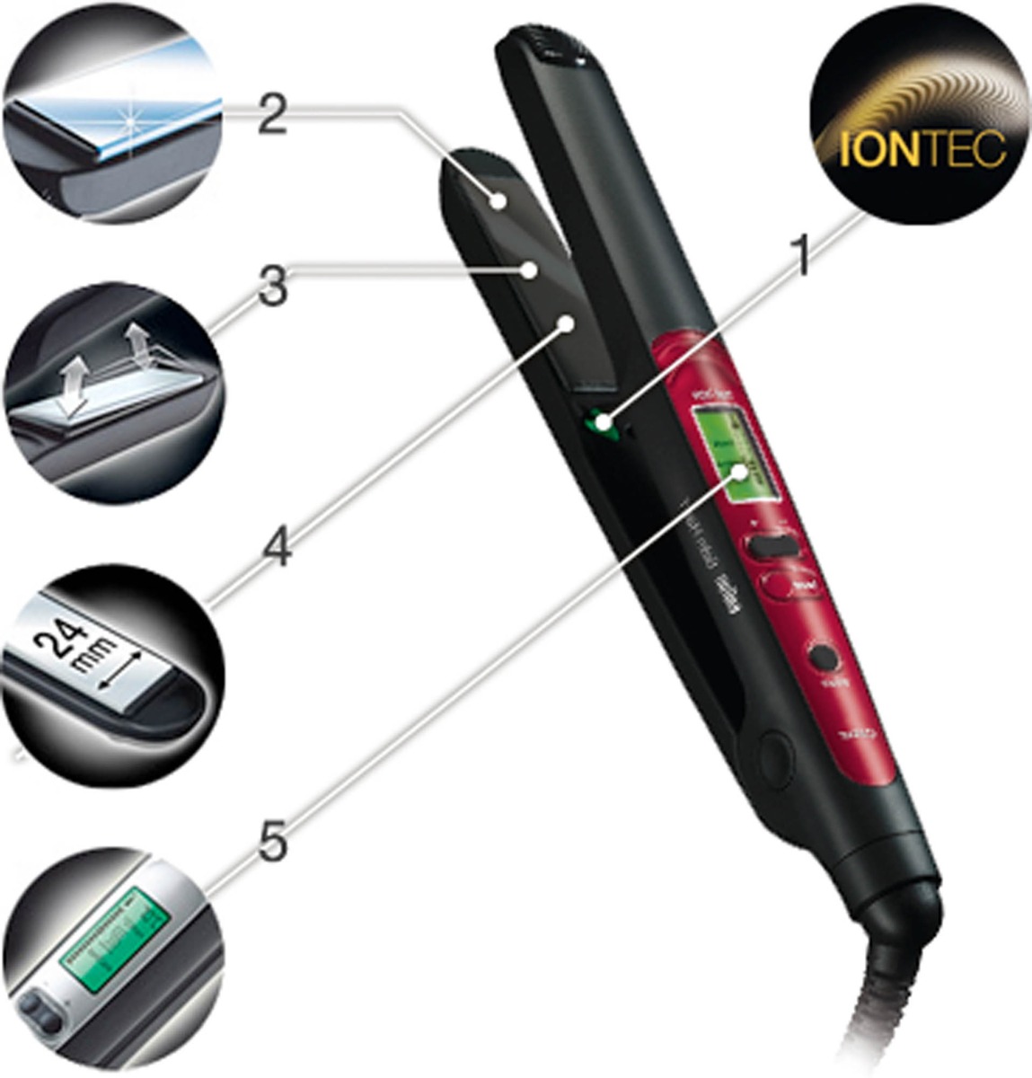 Braun Satin Hair 7 Hair Straightener , Black Red - ST750