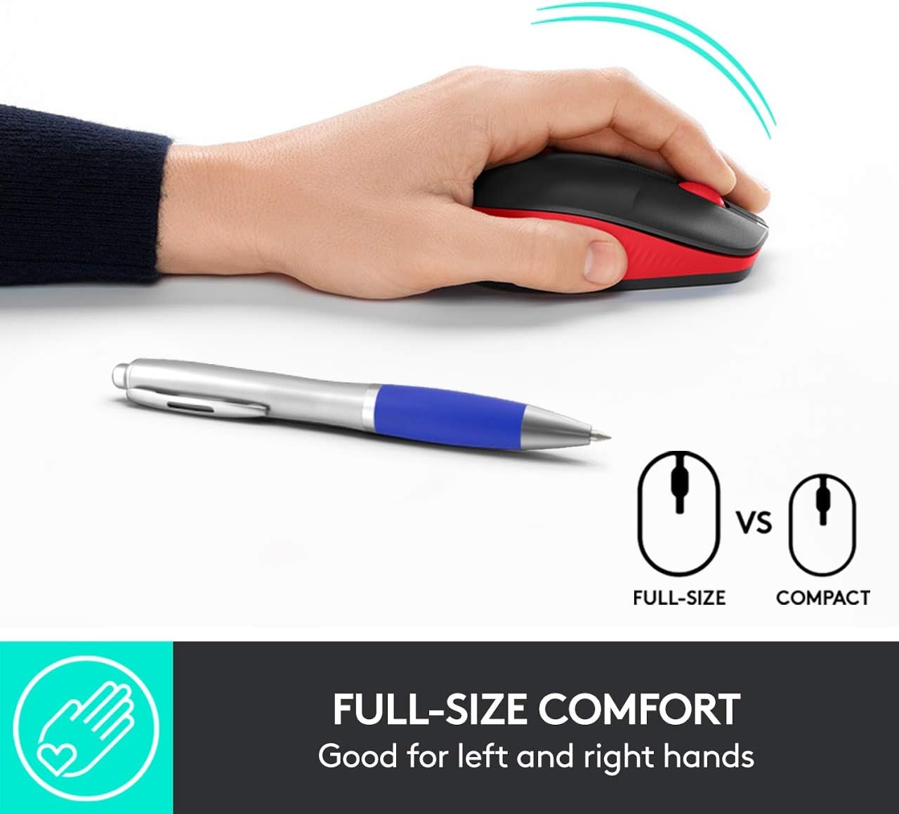 Logitech Wireless Mouse , Red - M190