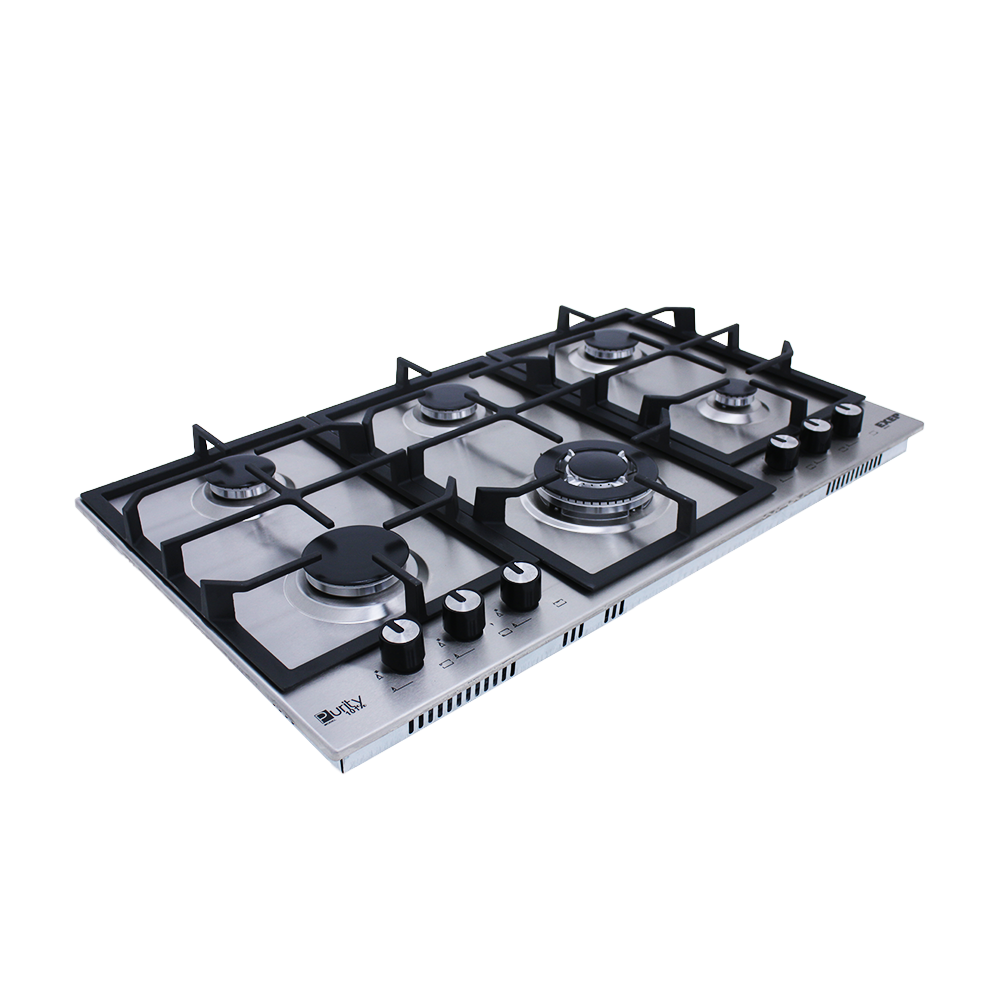 Purity Gas Built in Hob ,90 Centimeter 6 Burners ,Silver - HPT902S