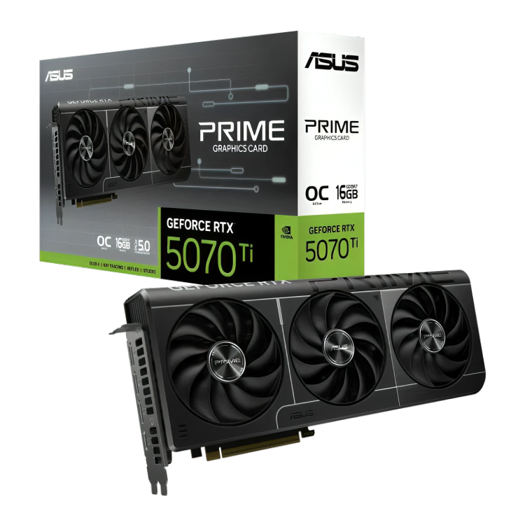 كارت شاشة OC انفيديا اسوس برايم جي فورس ار تي اكس 5070 تي اي - PRIME-RTX5070TI-O16G
