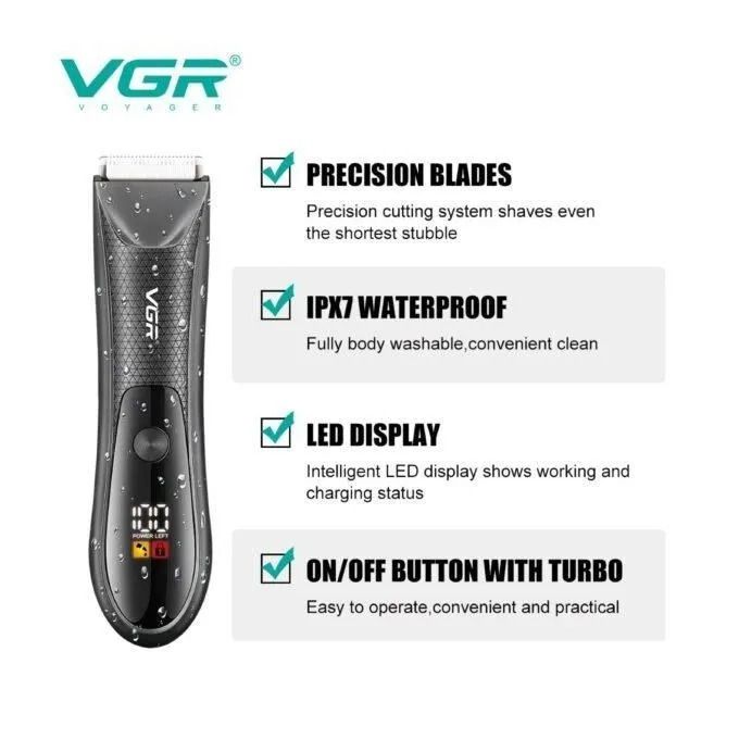 طقم ماكينة حلاقة في جي ار بروفيشنال ، استخدام جاف ورطب ، اسود - V-934