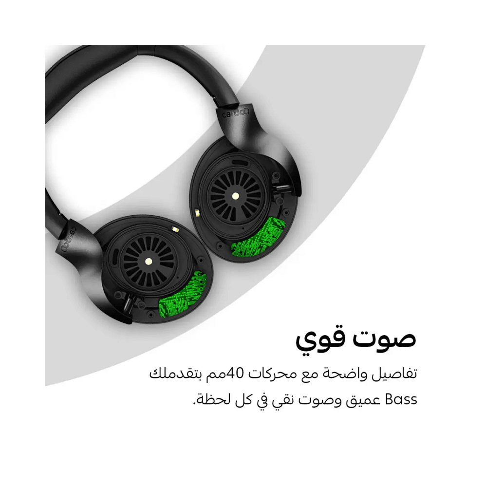 Cardoo Wireless Over Ear Headphones , Black - CGLHDP01E