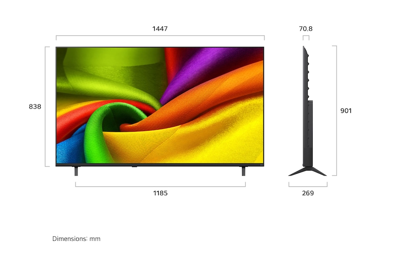 شاشة تلفزيون سمارت ال جي ، مقاس 65 بوصة ، ليد ، دقة نانو 4K UHD ، بريسيفر داخلي
