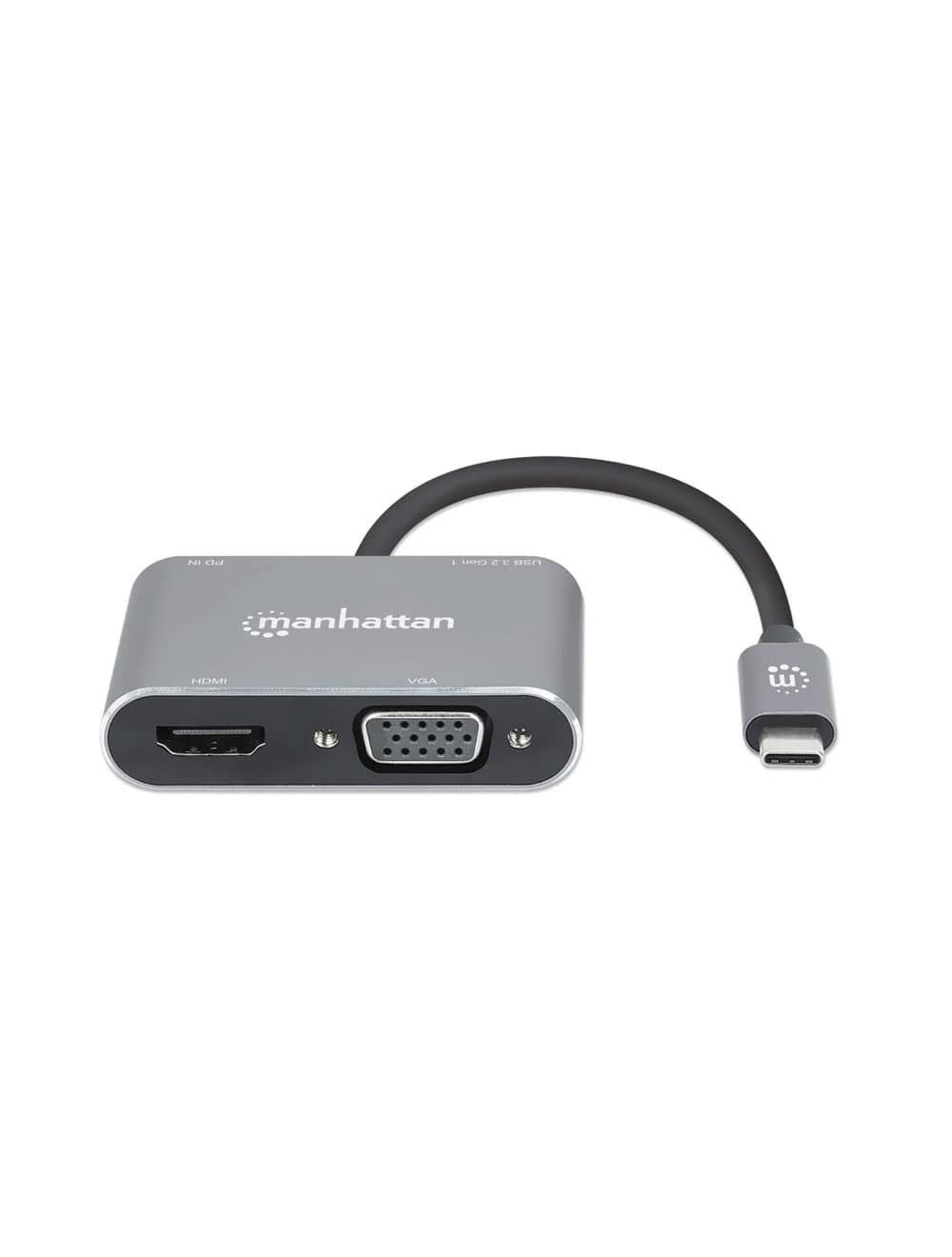 محول USB-C الى VGA و HDMI مانهاتن ،رمادي - 130691