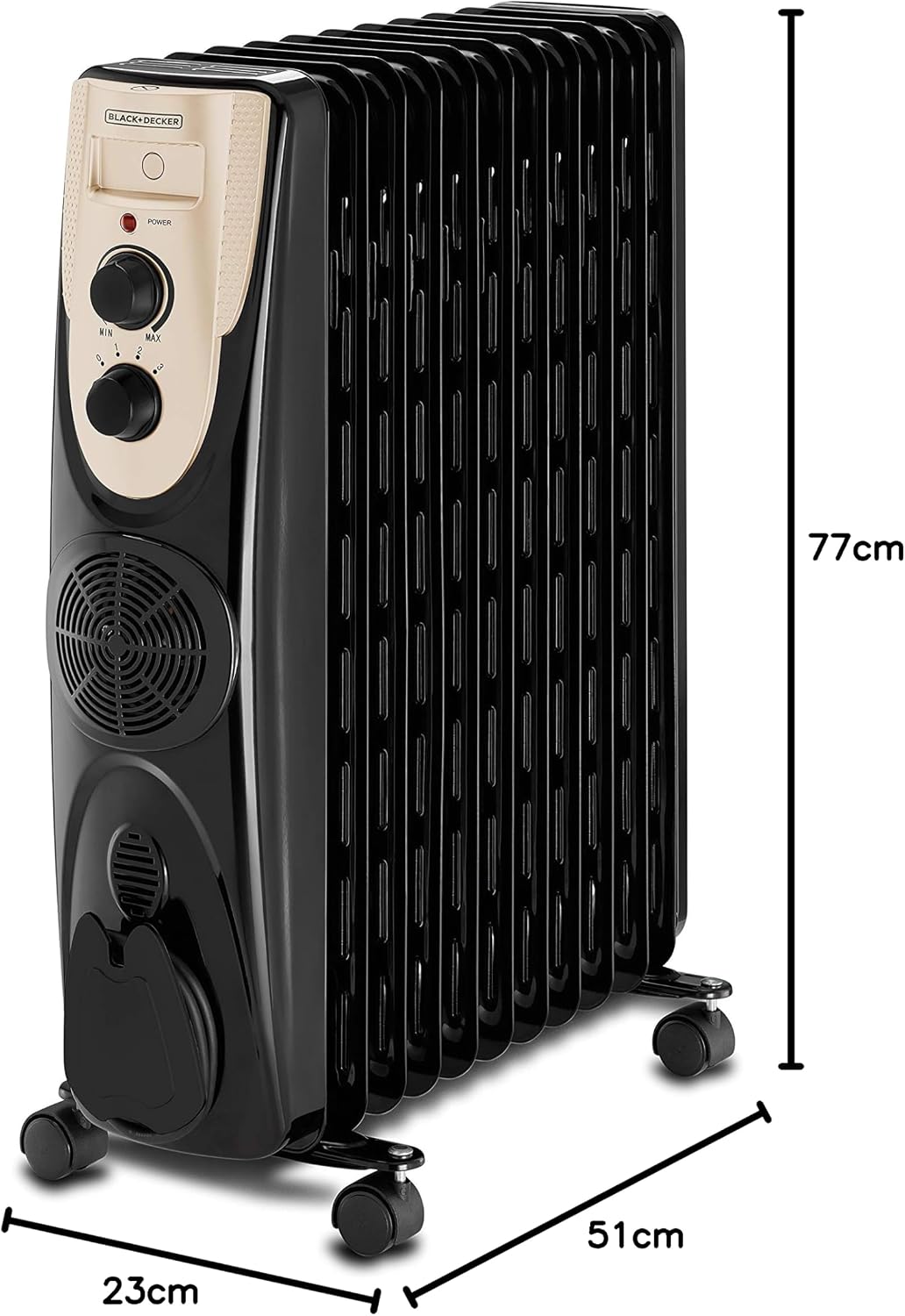 دفاية زيت بلاك اند ديكر ، 2500 وات ، اسود - OR011FD-B5