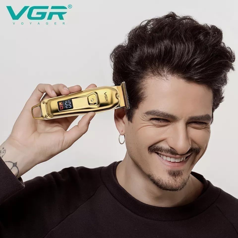 VGR Rechargeable Hair Clipper with Attachments Dry , Gold - V-965