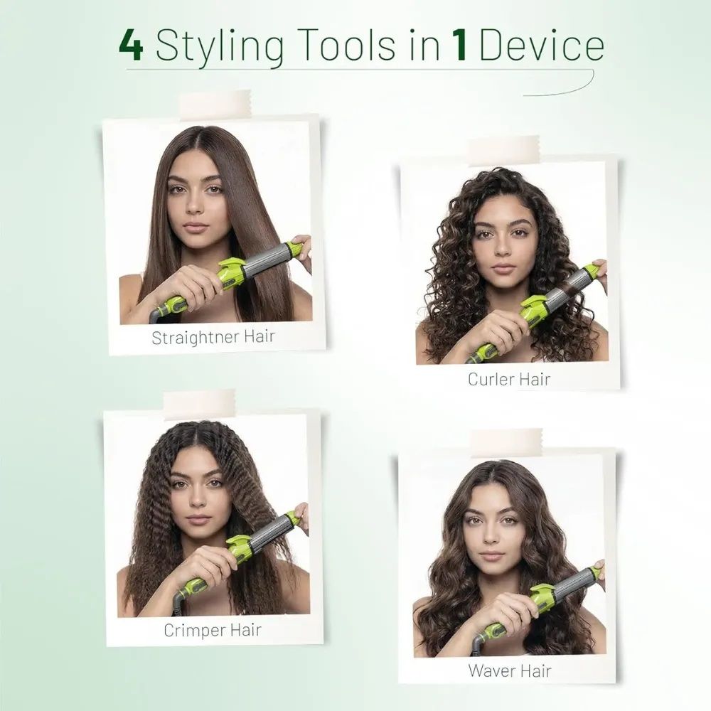 VGR 4 in 1 Hair Straightener 230 Celsius , Silver Green - V-569