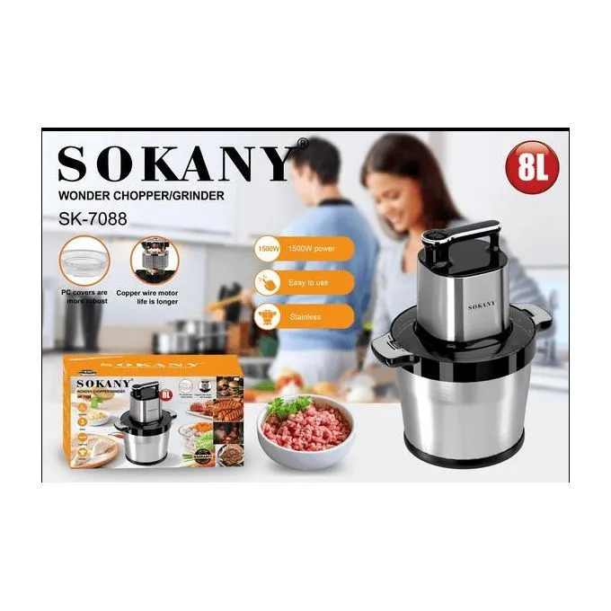 كبة كهرباء سوكاني ، ستانلس ستيل، 8 لتر - SK-7088A, ستانلس ستيل, صغير, 1800 وات