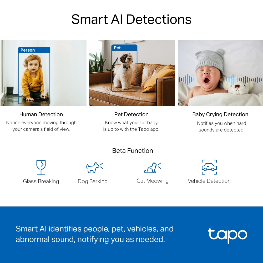 Tp-Link Tapo C220 Indoor Camera , 4 megapixels , White