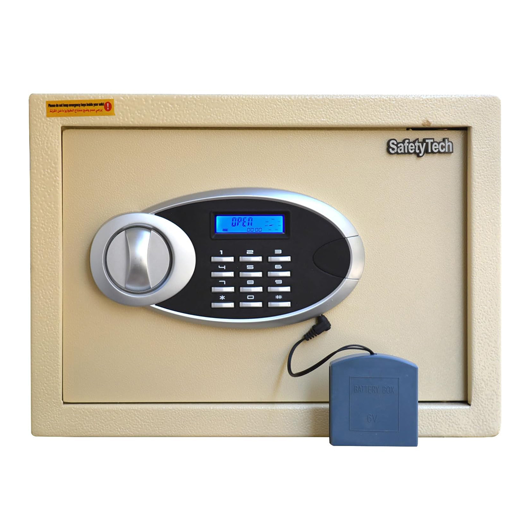 Safety Tech Digital Electronic with Key Lock Safe Box ,25 Liter ,Beige - GN 25 EUD 612