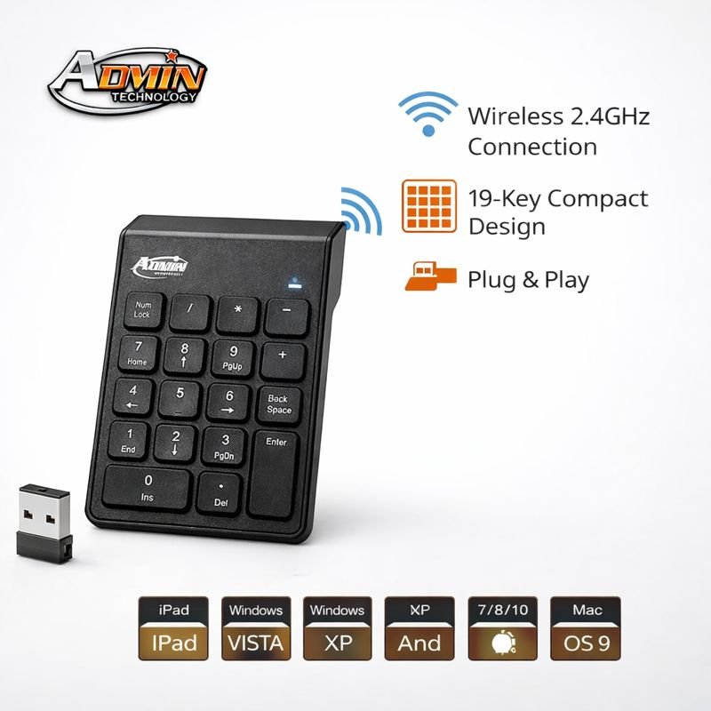Admin Wireless Numeric Keypad , Black