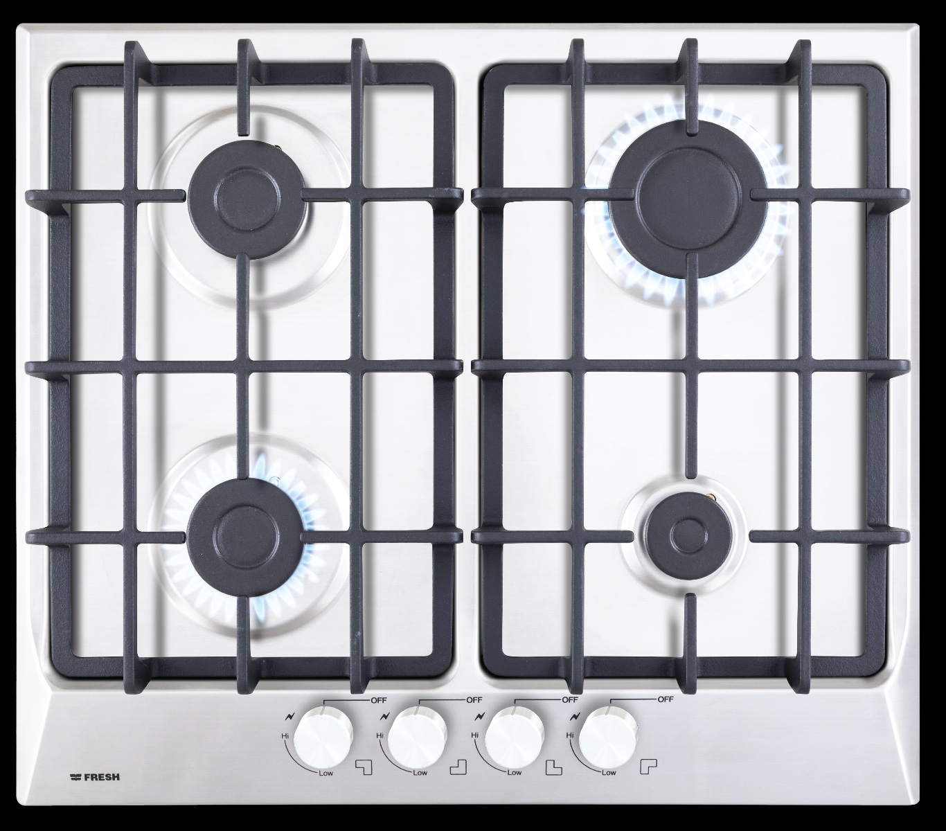 فريش ، مقاس 60 سم 4شعلة ،فضي - Sl8870