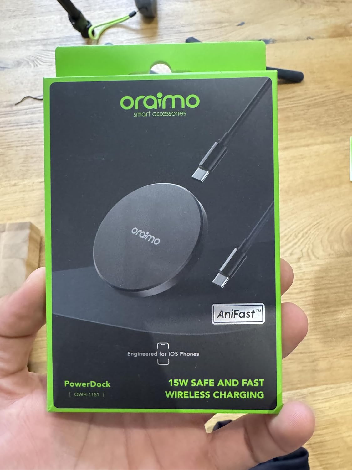 Oraimo PowerDock Wireless Charging Pad , 15 Watt , Black - OWH-1151