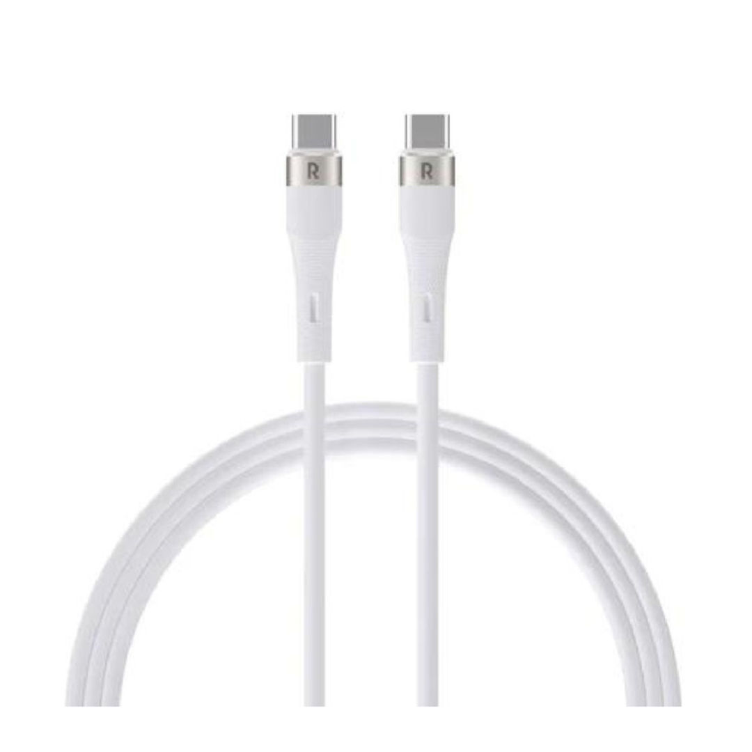 كابل شحن Type C راف باور ، طول 1 سم ، ابيض - RP-CB1038