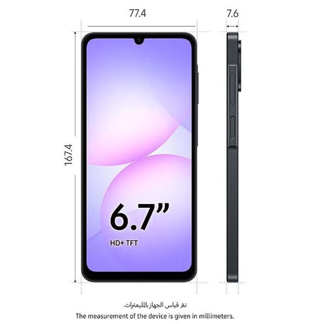 Samsung A07 , 256 GB , 8 GB , 4G LTE , Dual-SIM - Black