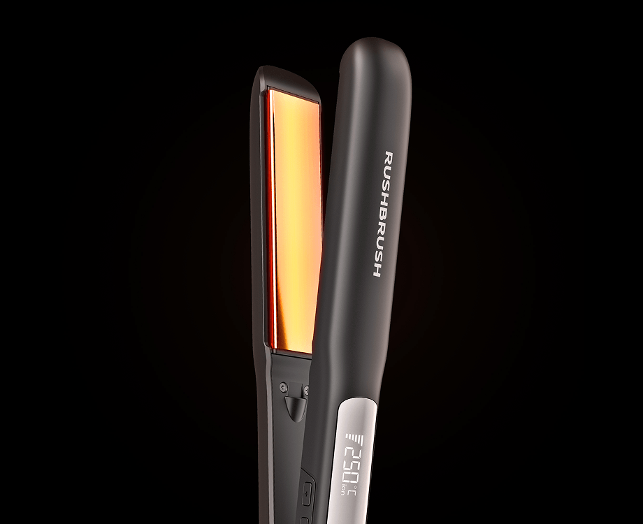 Rush Brush X2 Keratin PRO Hair Straightener 250 Celsius , Classic Black