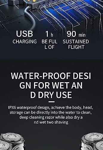 VGR Professional Cordless Foil Shaver Wet & Dry Black - V-318