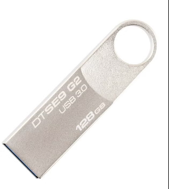 Kingston DataTraveler SE9 G2 USB 3 Flash Drive , 128 GB , Silver - DTSE9G2