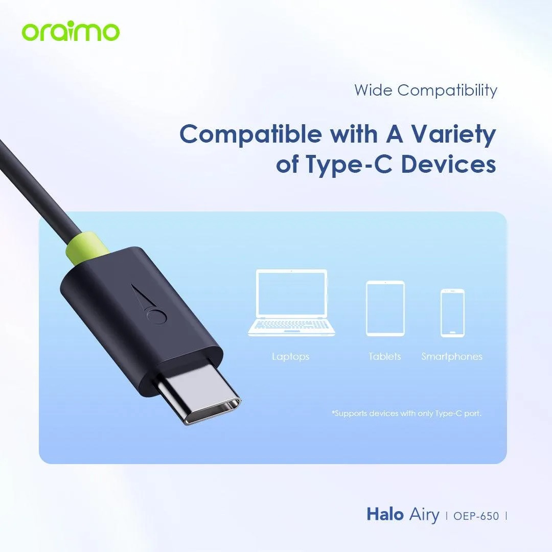 Oraimo Halo Airy Wired Earphones , Blue - OEP-650