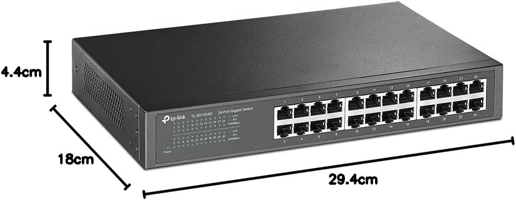 محول جيجابت تي بي لينك ، عدد 24 منفذ ، اسود - TL-SG1024D