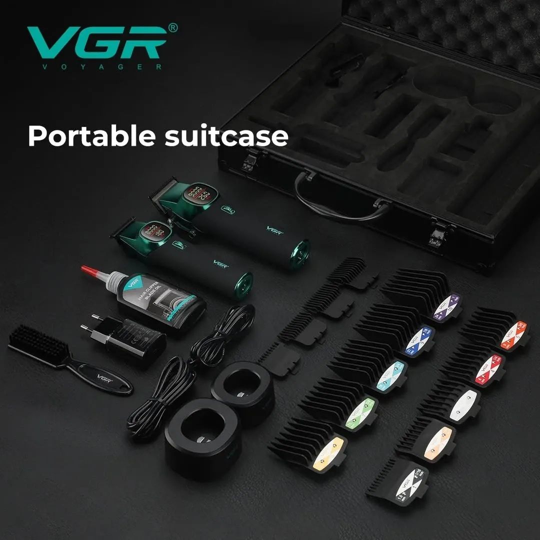 VGR Hair Clipper Kit , Black Green - V-885 S2