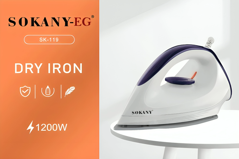 Sokany Dry Iron , 1200 Watt , White Purple - A-119