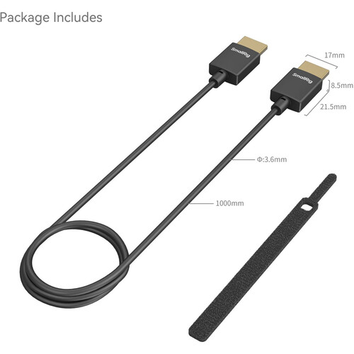 Smallrig HDMI Cable ,3.3 Inch ,Black - 4794
