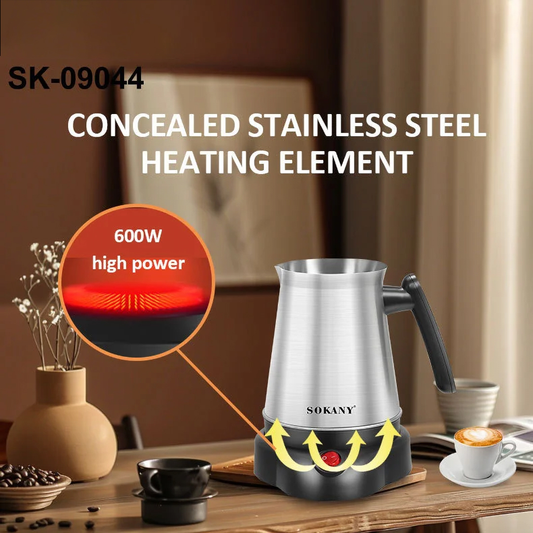 Sokany Turkish Coffee Maker , 800 milliliter 600 Watt Stainless Steel - SK-09044