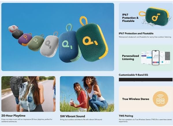 Anker Soundcore Select 4 Go Portable Bluetooth Speaker , Green Yellow - A31X1171