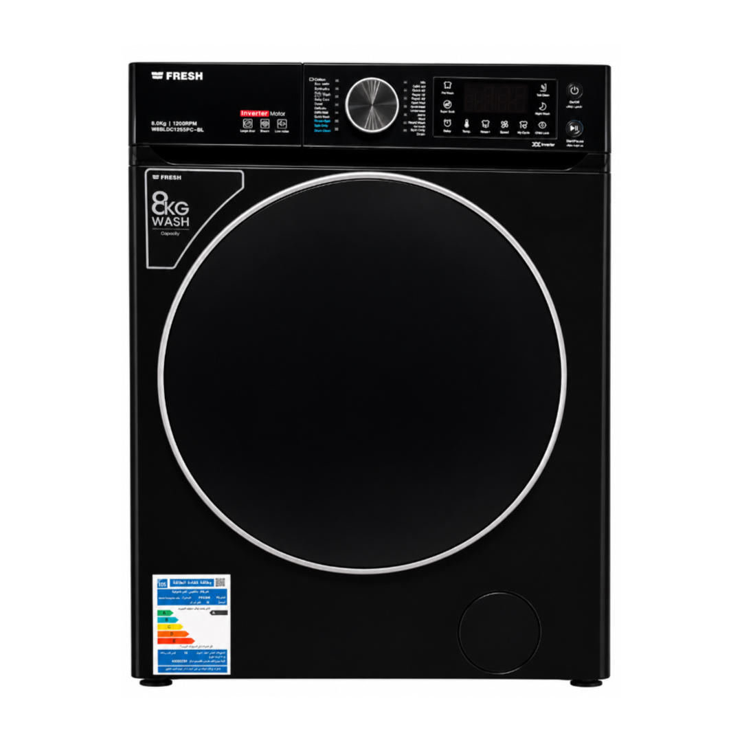 غسالة فول اتوماتيك فريش ، سعة 8 كجم ، اسود - W8BLDC1255PCBL