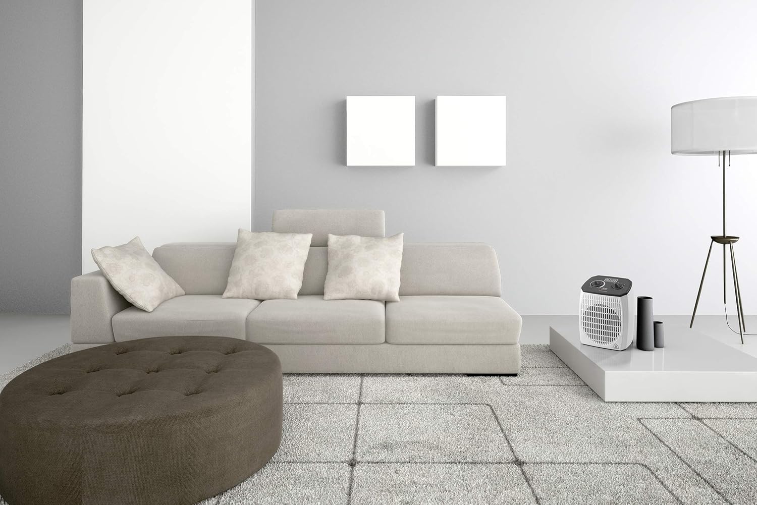 Black + Decker Electric Fan Heater , 2000 Watt Black White - HX310