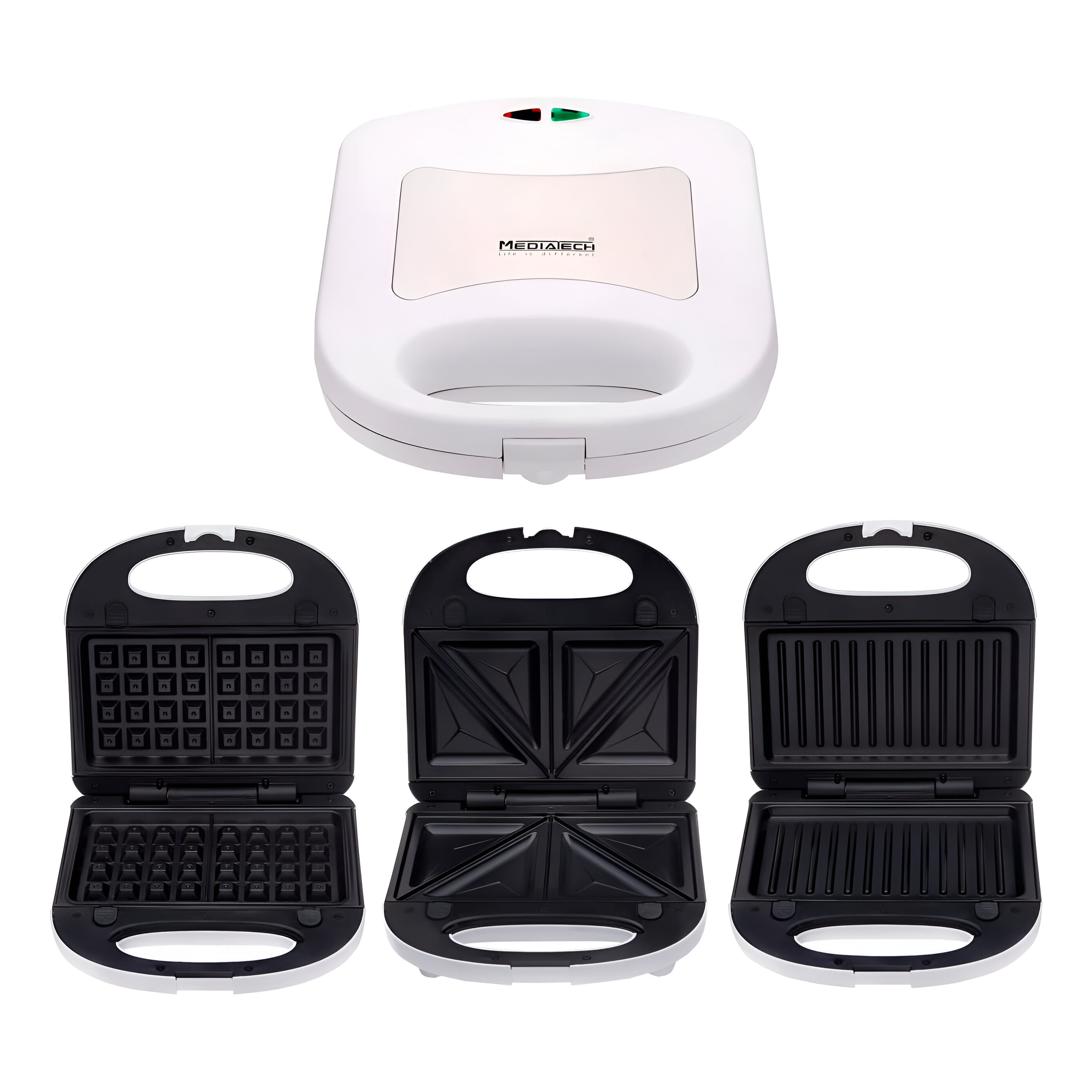 Mediatech Sandwich Maker 700 Watt White - MT-SM206