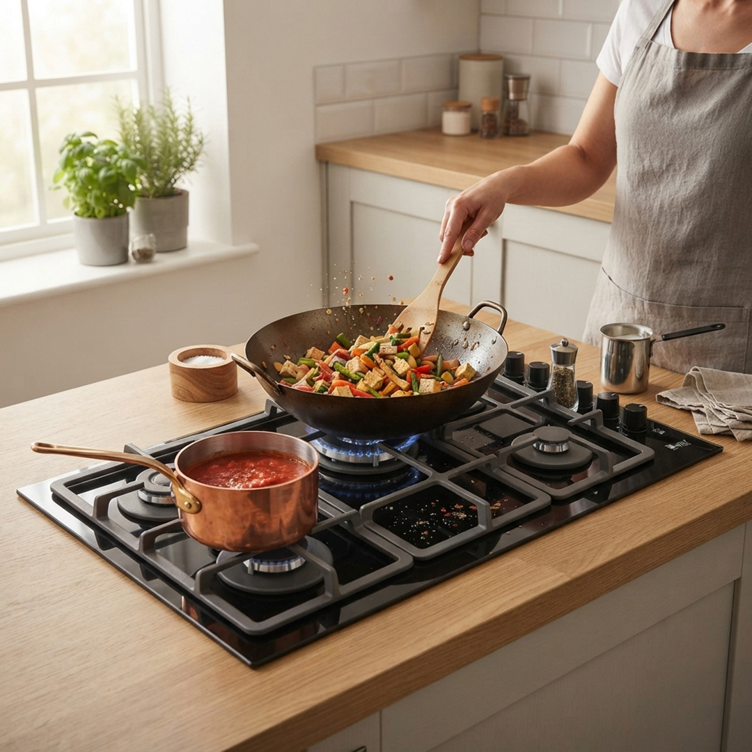 Purity Gas Gas Built-in Hob ,90 Centimeter 5 Burners ,Black - HPT975