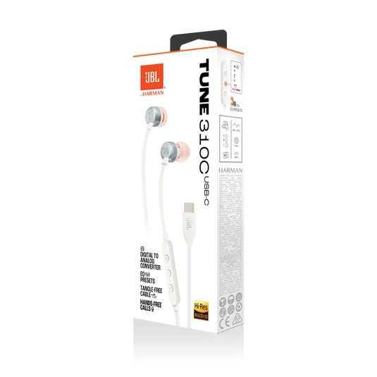 Jbl Tune 310C Wired Earphones , EQ Presets , White - JBLT310C