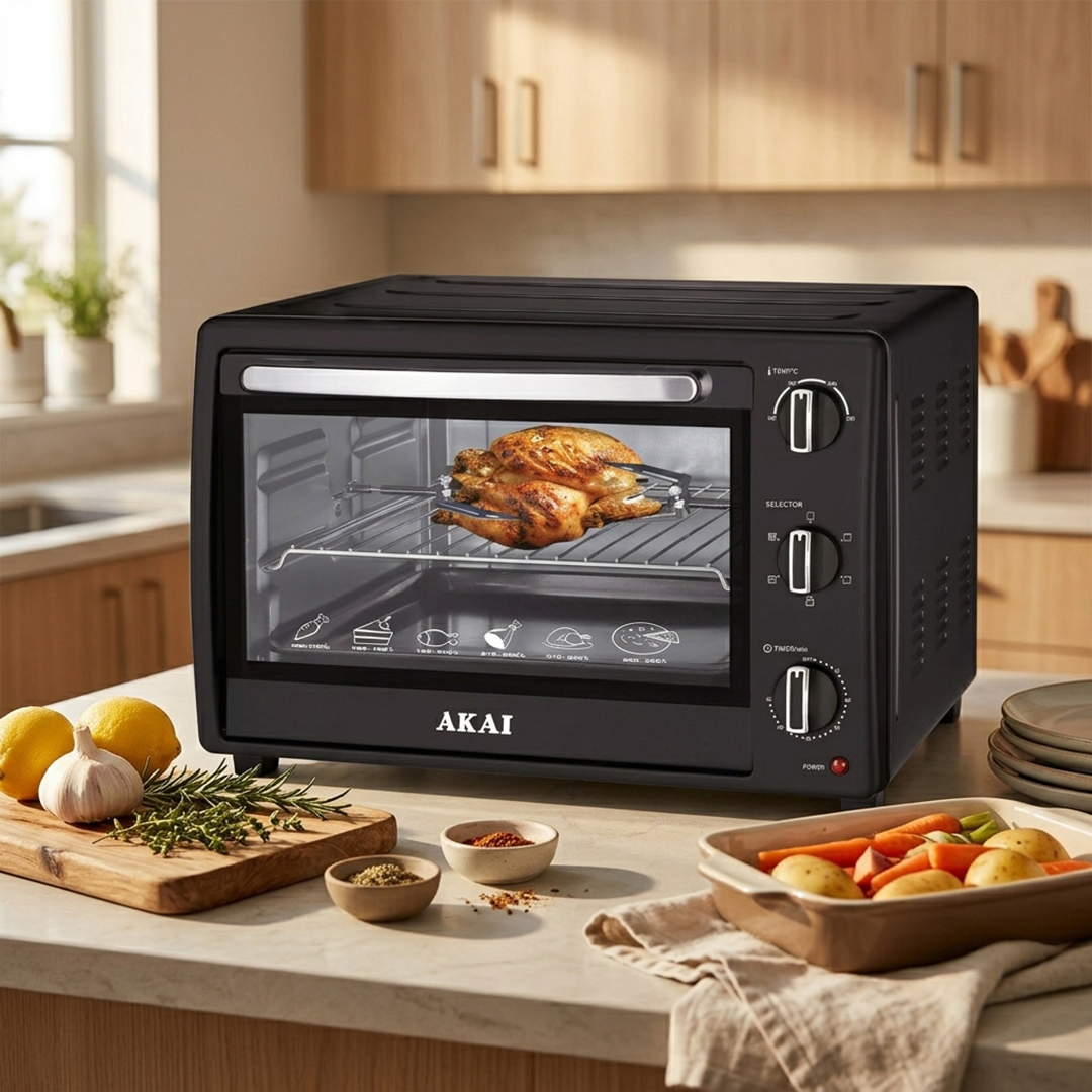 Akai Electric Oven with Grill , 45 Liter 2200 Watt , Black - AK-45